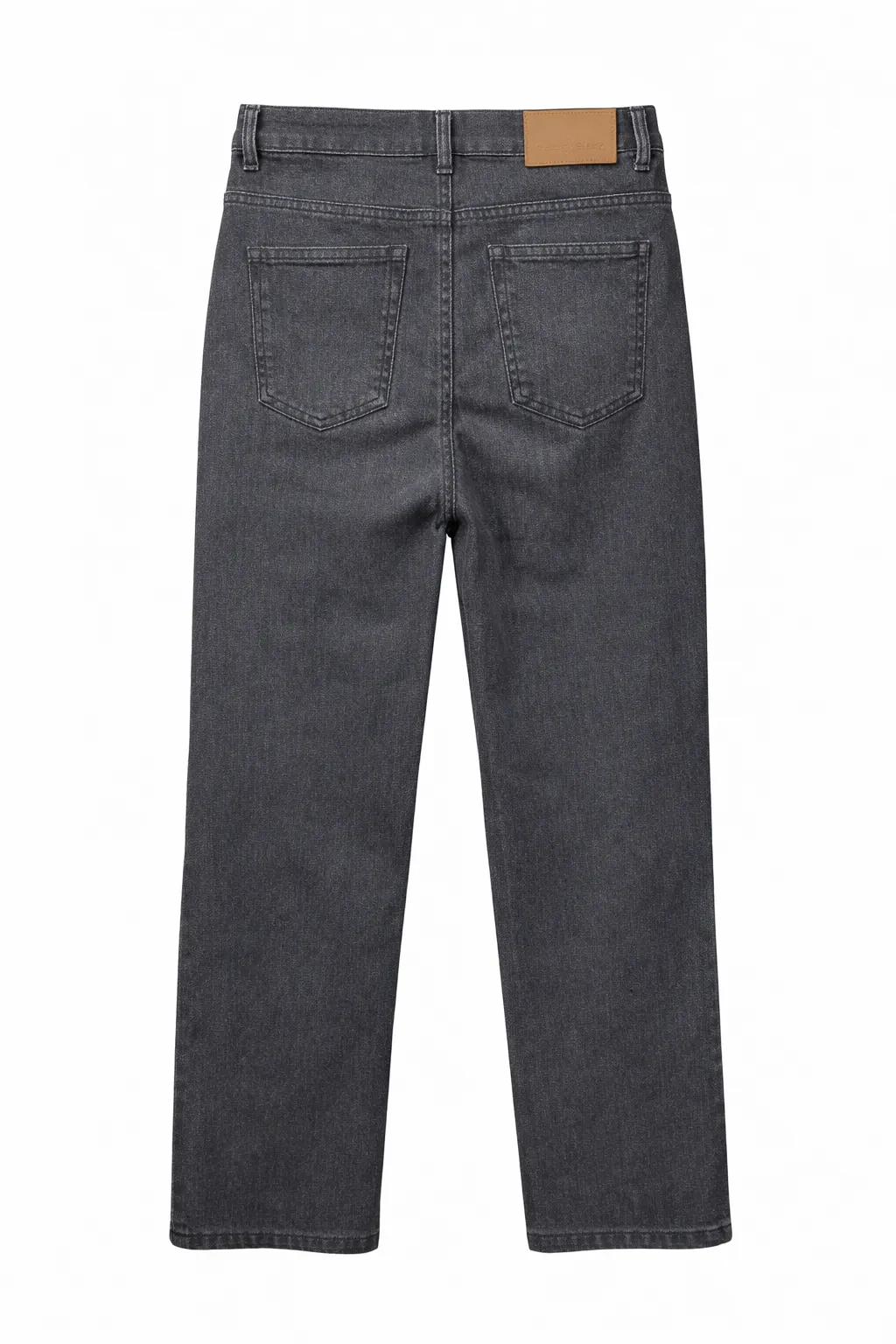 Green Leaf Ladies Baggy Denim Jeans (Button) - Black thumbnail 1