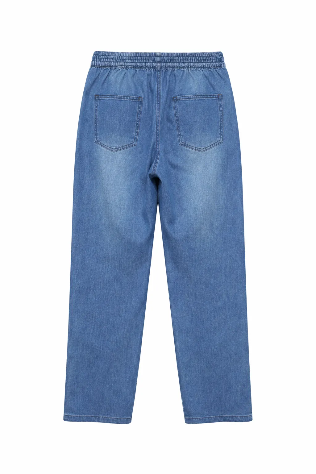 Green Leaf Ladies Baggy Denim Jeans (Drawstring) - Light Blue thumbnail 1