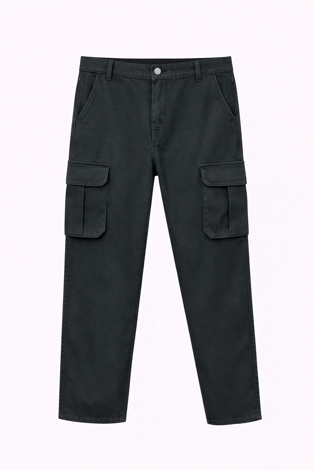 Green Leafs Men's 𝗣𝗿𝗲𝗺𝗶𝘂𝗺 6 Pocket Non Stretch Denim Cargo Pant Black Ash