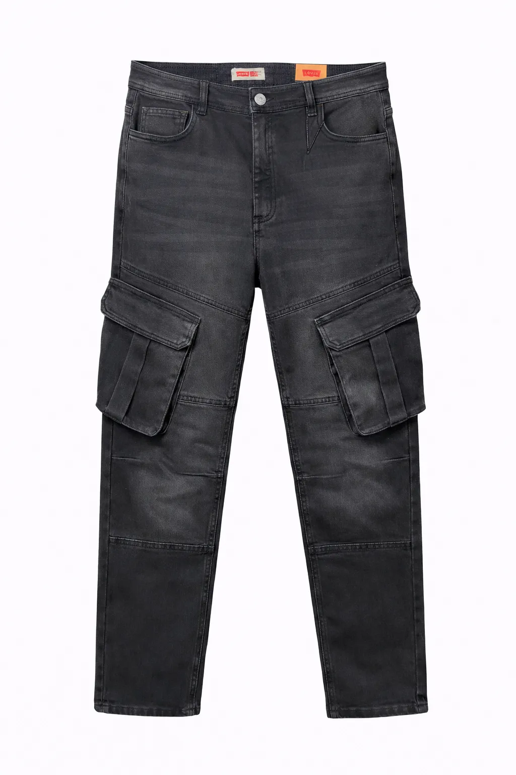 Men's 𝗣𝗿𝗲𝗺𝗶𝘂𝗺 6 Pocket Stretch Denim Cargo Pant Black