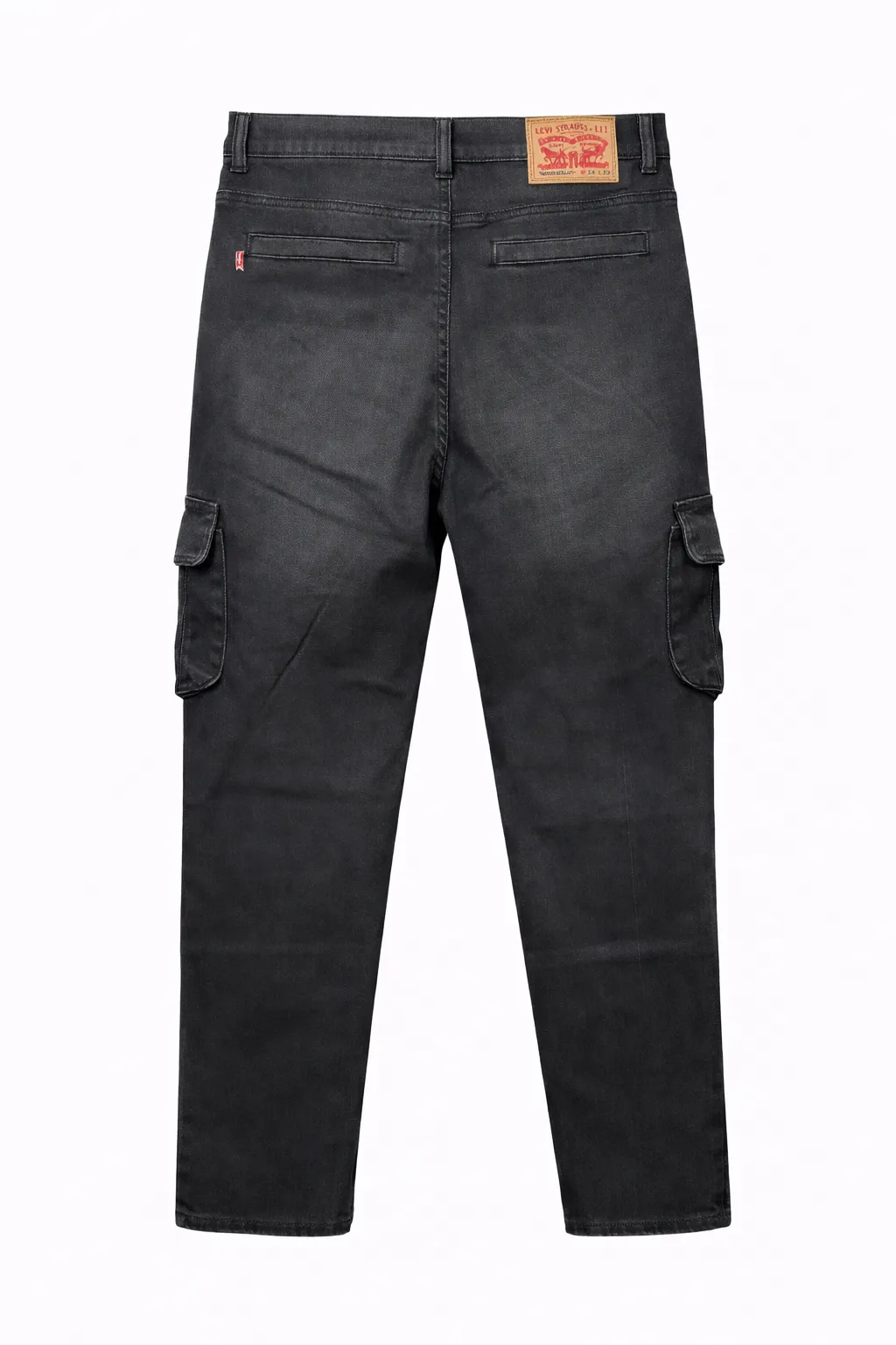 Men's 𝗣𝗿𝗲𝗺𝗶𝘂𝗺 6 Pocket Stretch Denim Cargo Pant Black thumbnail 1