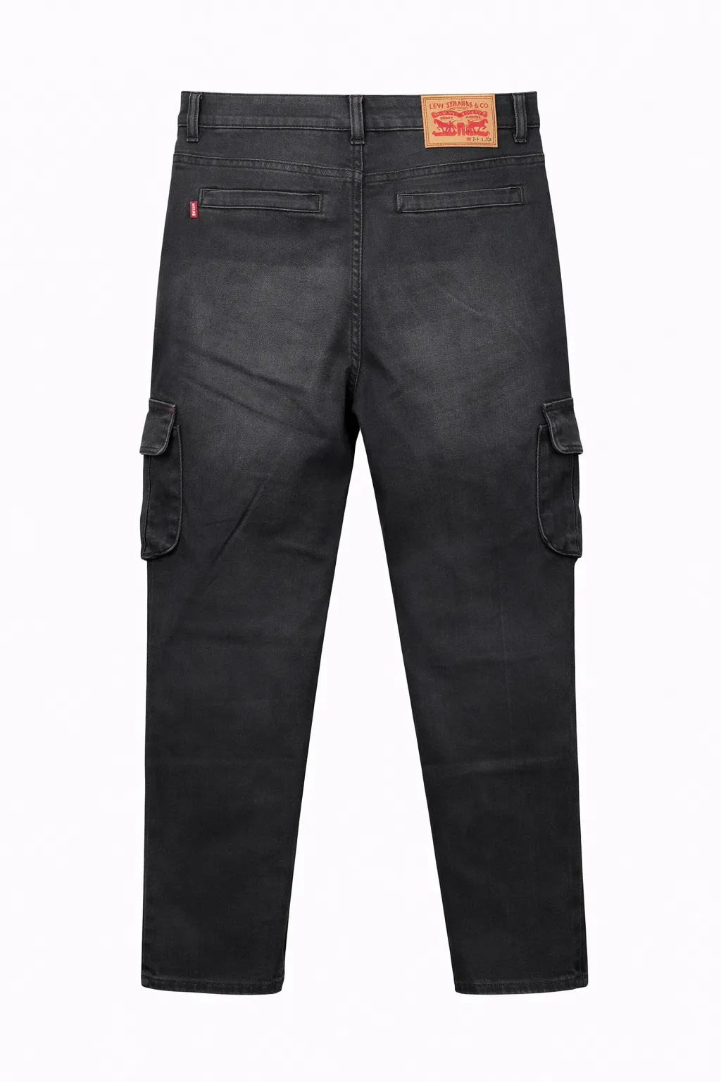 Men's 𝗣𝗿𝗲𝗺𝗶𝘂𝗺 6 Pocket Stretch Denim Cargo Pant Black Gray thumbnail 1