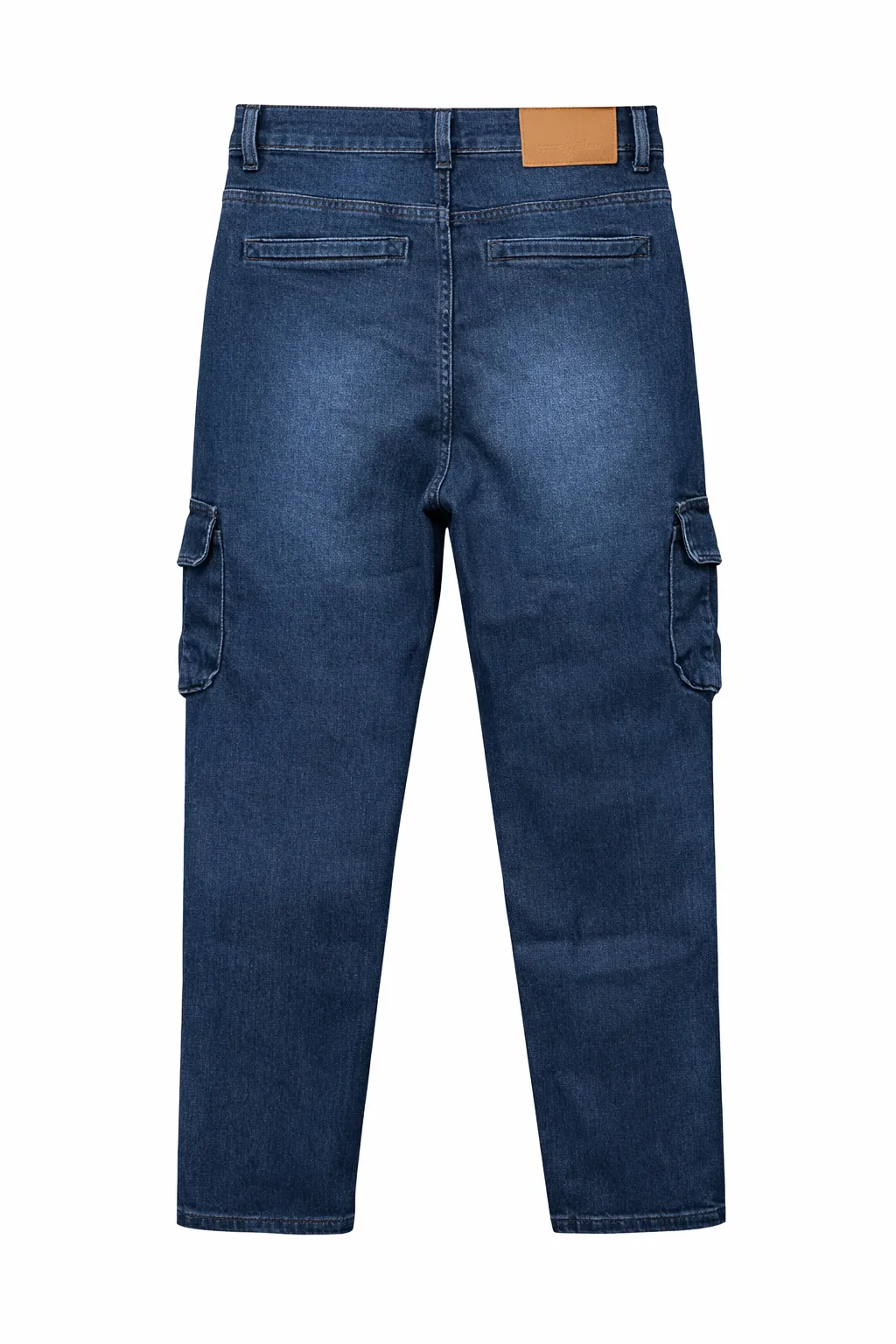 Men's 𝗣𝗿𝗲𝗺𝗶𝘂𝗺 6 Pocket Stretch Denim Cargo Pant Dark Blue thumbnail 1