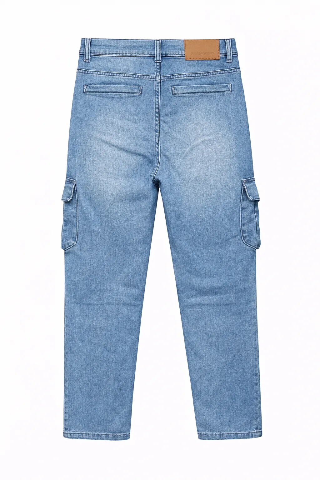 Men's 𝗣𝗿𝗲𝗺𝗶𝘂𝗺 6 Pocket Stretch Denim Cargo Pant Light Blue thumbnail 1