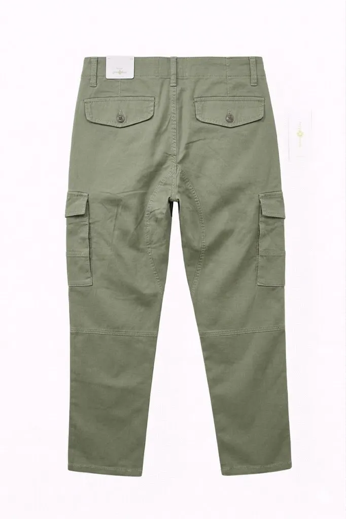 Men's 𝗣𝗿𝗲𝗺𝗶𝘂𝗺 6 Pocket Stretch Twill Cargo Pant - Olive thumbnail 1