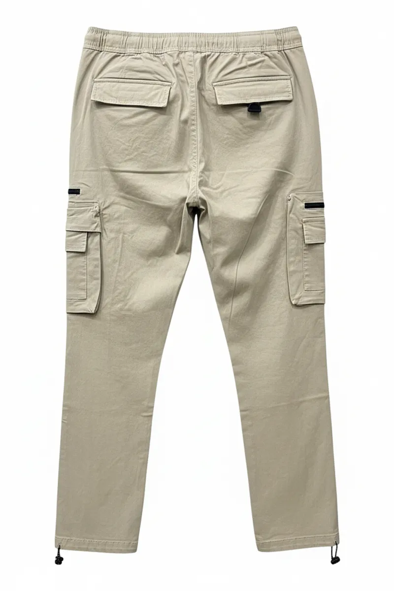 Twill Cargo Pant Beige (Drawstring) thumbnail 1