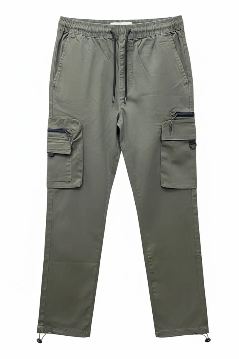 Twill Cargo Pant Olive (Drawstring)