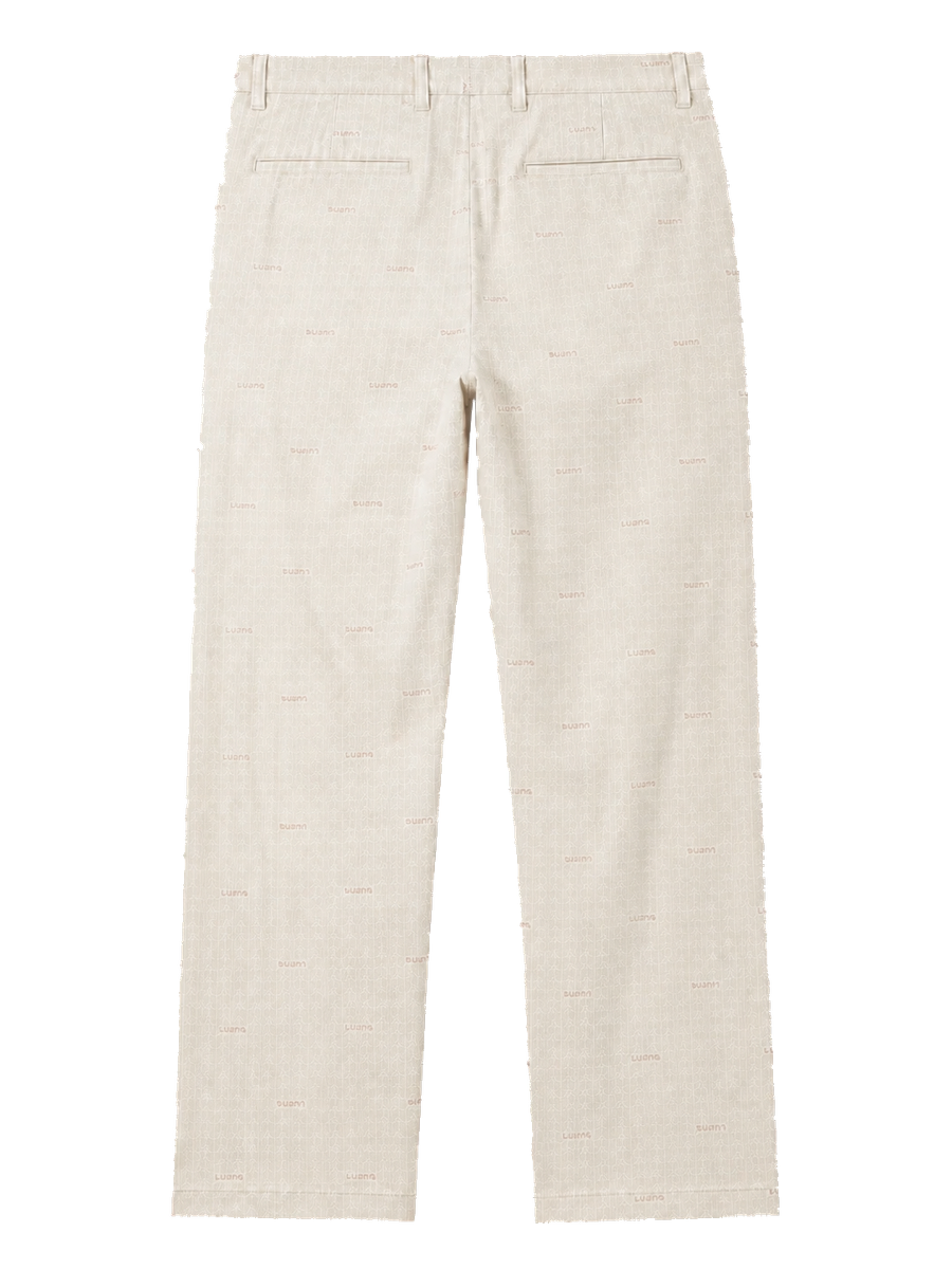 UNIQLO 100% Cotton 4 Pocket Printed Chino Pant - Off White thumbnail 2