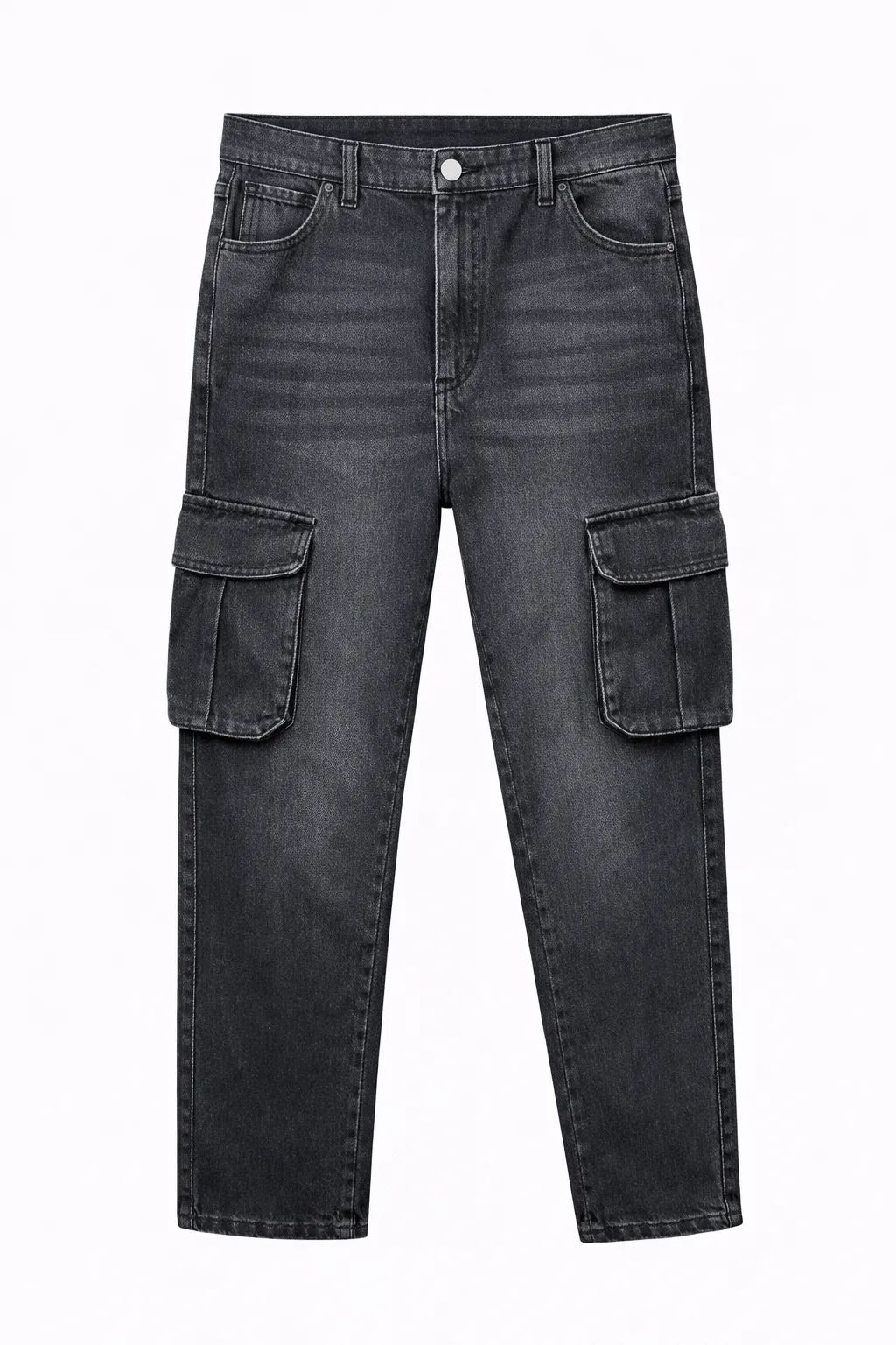 Men's Premium 6 Pocket Non Stretch Denim Cargo Pant Black