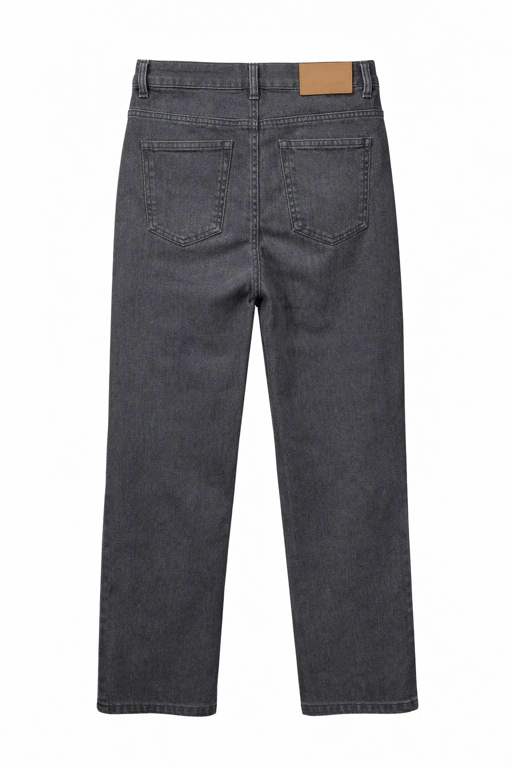 Green Leafs Ladies Baggy Denim Jeans (Button) - Black thumbnail 2