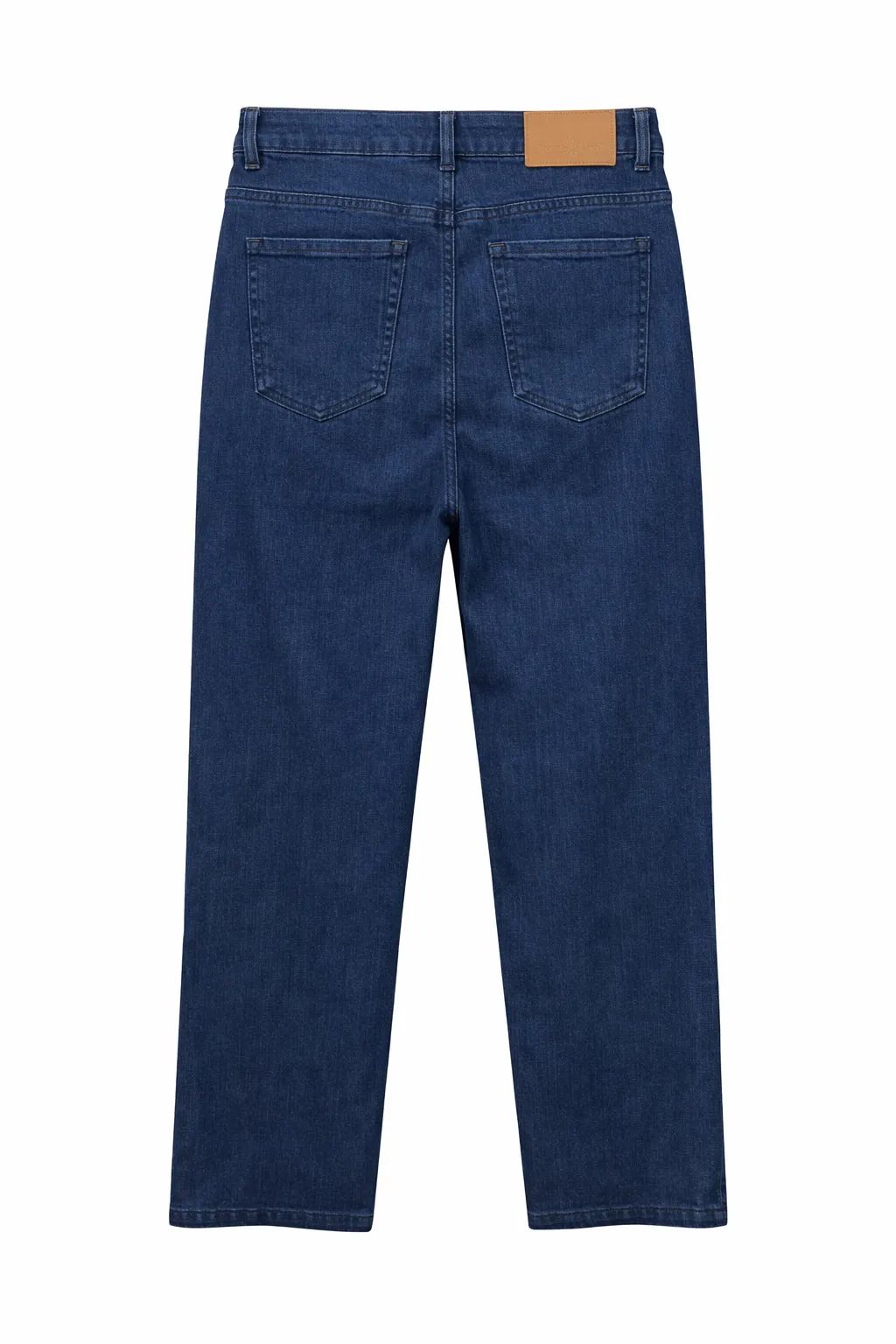Green Leafs Ladies Baggy Denim Jeans (Button) - Dark Blue thumbnail 2