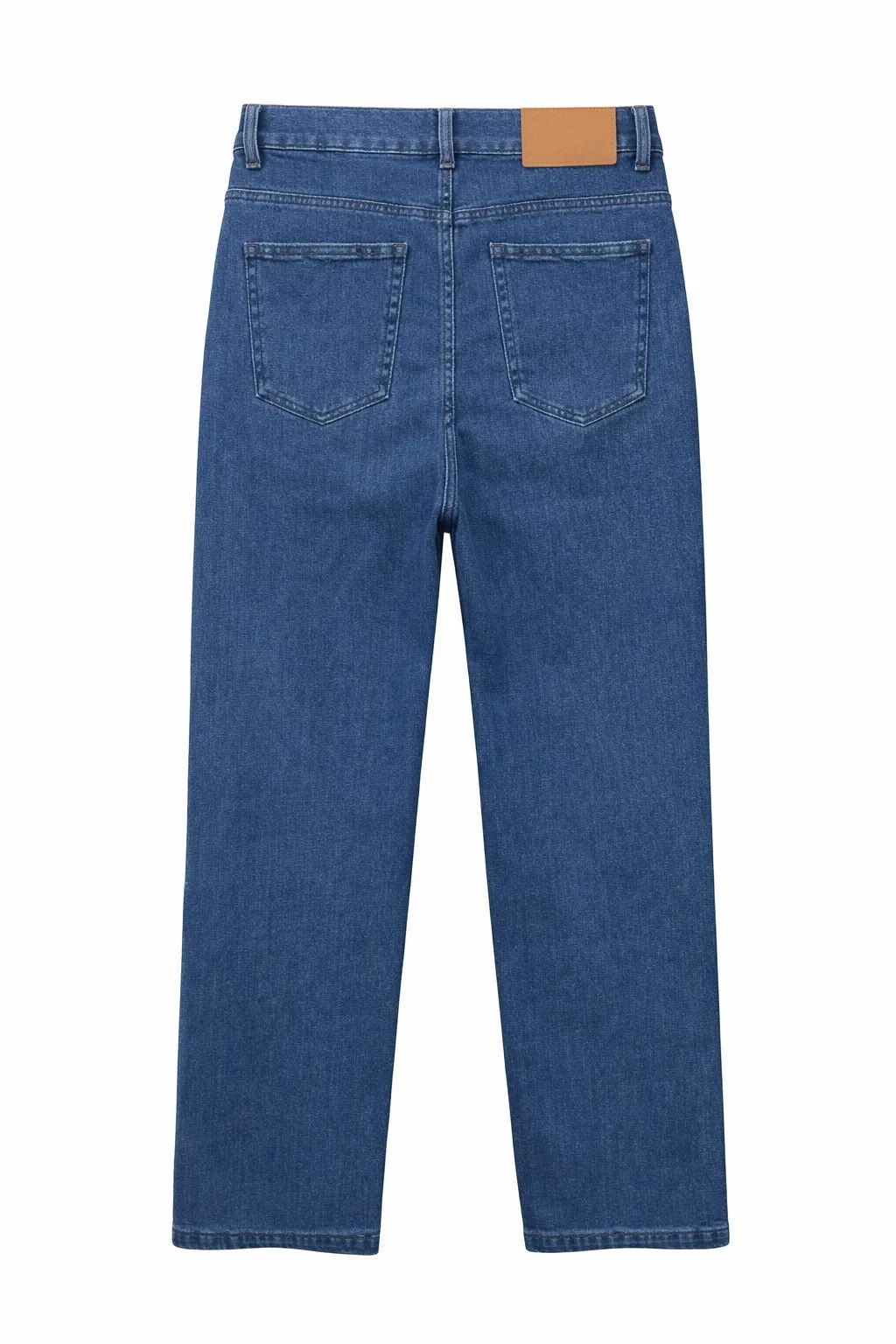 Green Leafs Ladies Baggy Denim Jeans (Button) - Mid Blue thumbnail 2