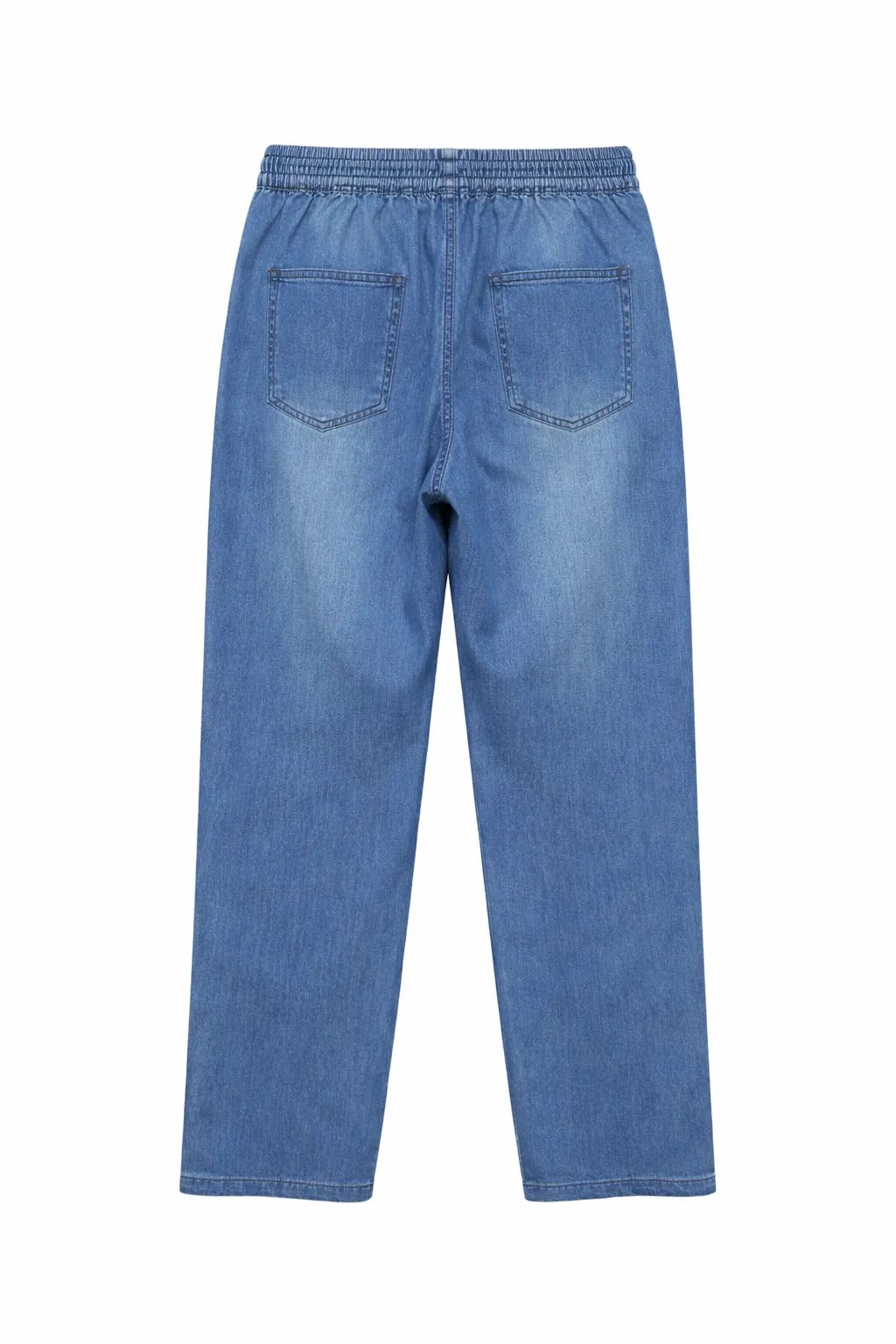 Green Leafs Ladies Baggy Denim Jeans (Drawstring) - Light Blue thumbnail 2