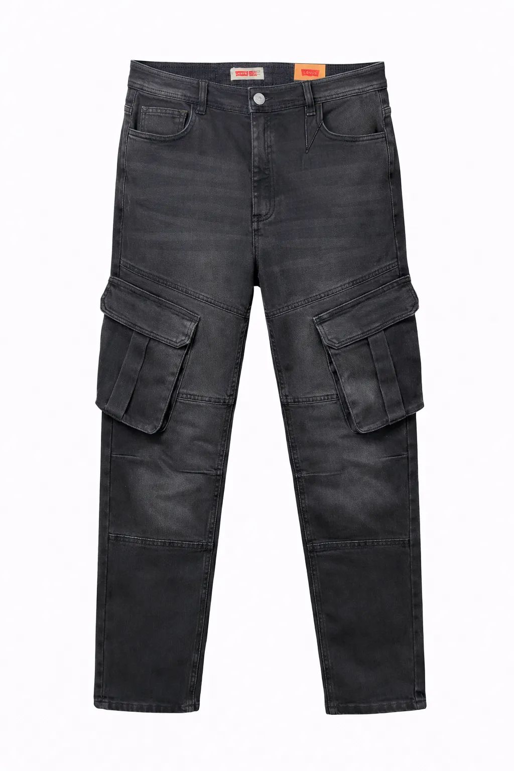 Men's Premium 6 Pocket Stretch Denim Cargo Pant Black
