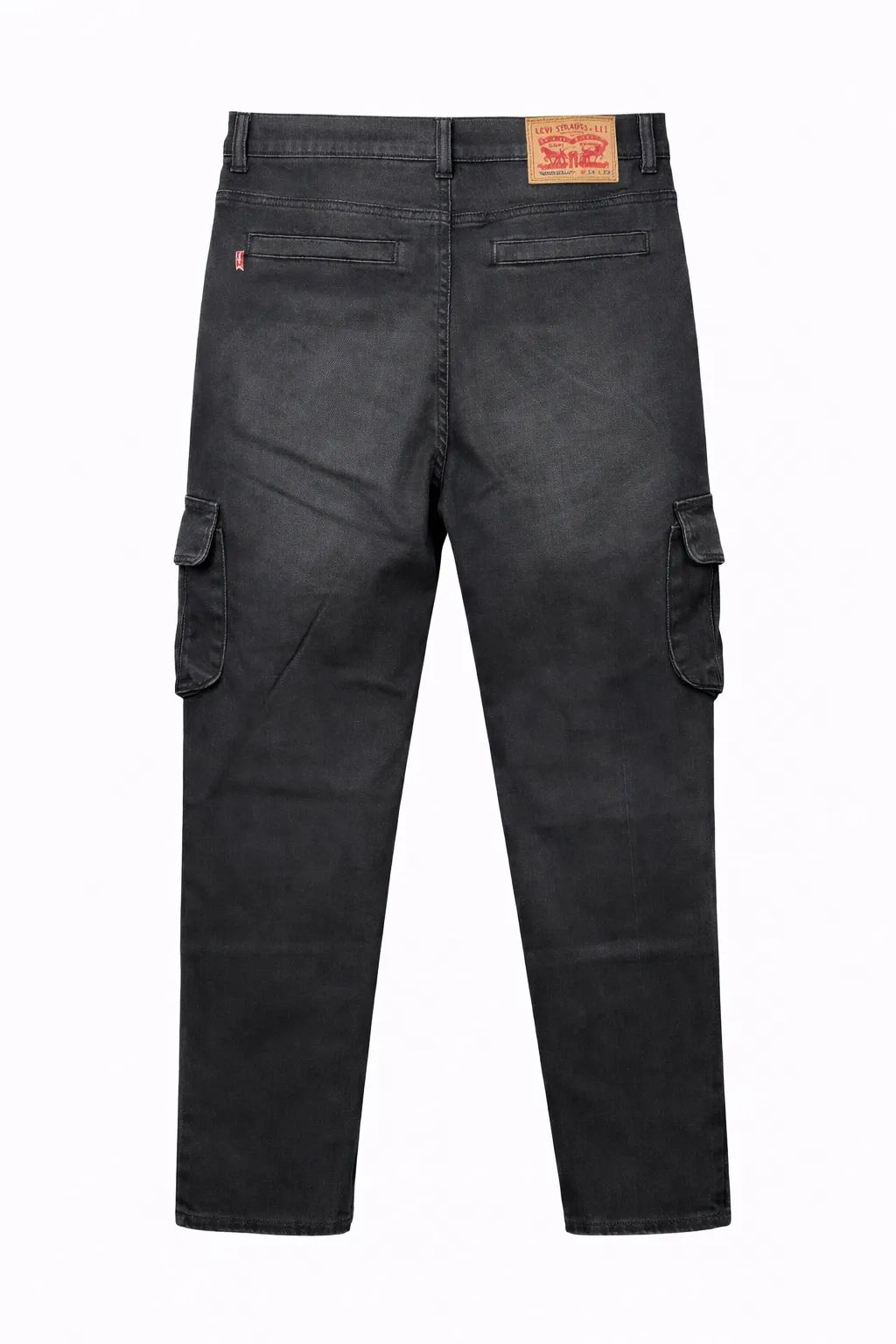 Men's Premium 6 Pocket Stretch Denim Cargo Pant Black thumbnail 2