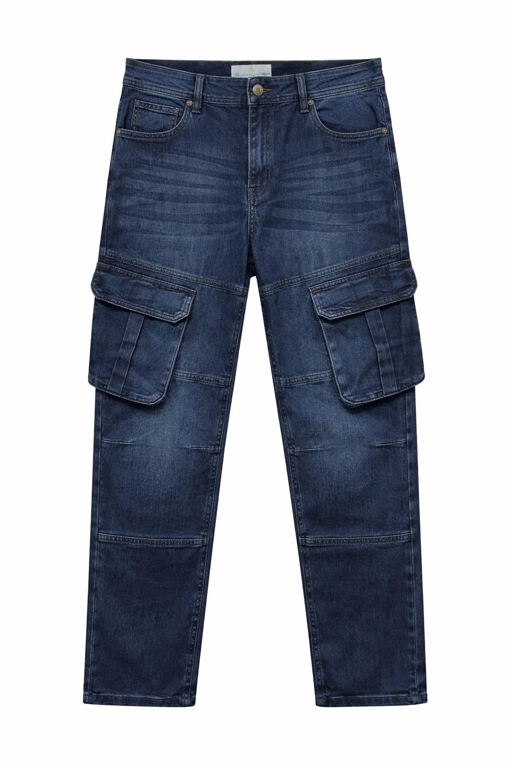 Men's Premium 6 Pocket Stretch Denim Cargo Pant Dark Blue
