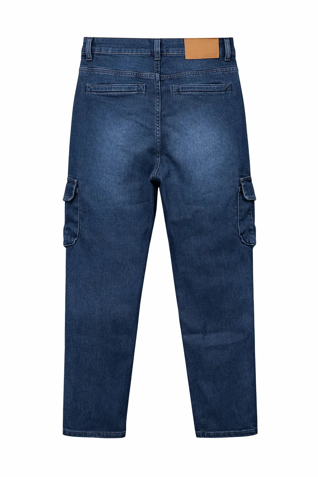 Men's Premium 6 Pocket Stretch Denim Cargo Pant Dark Blue thumbnail 2