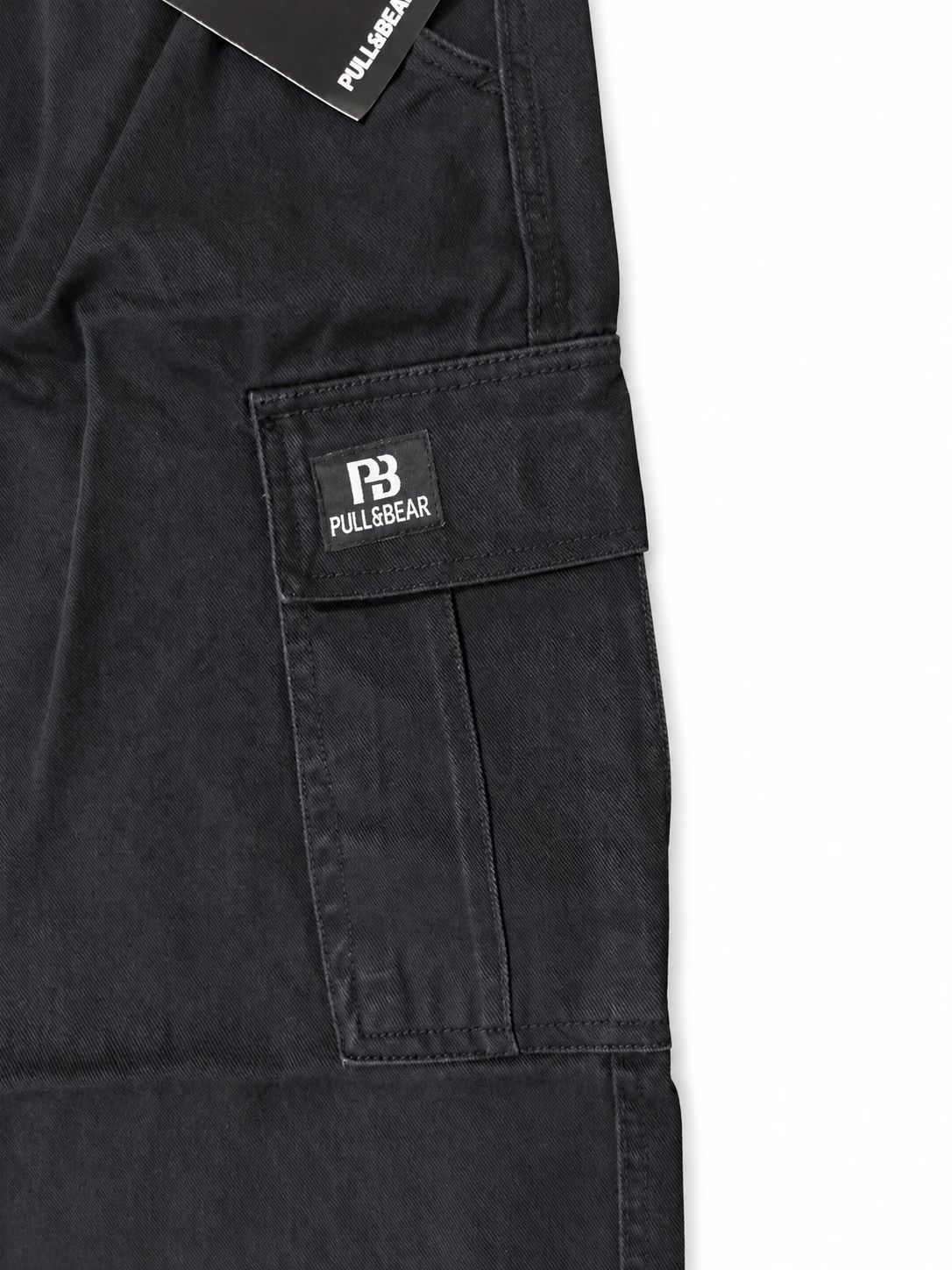 Pull&Bear Cargo Denim Twill Fabric - Black thumbnail 2