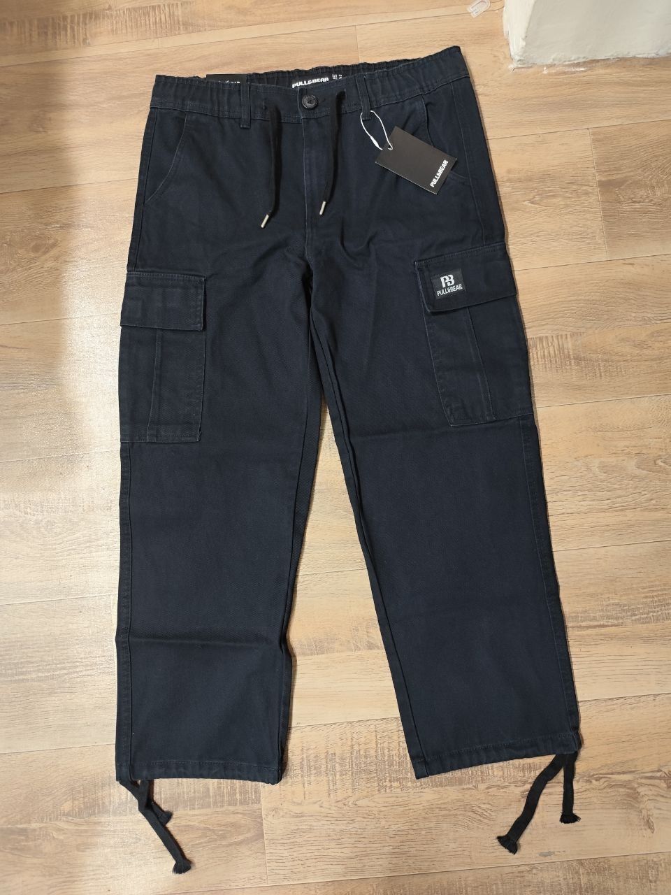 Pull&Bear Cargo Denim Twill Fabric - Black thumbnail 4