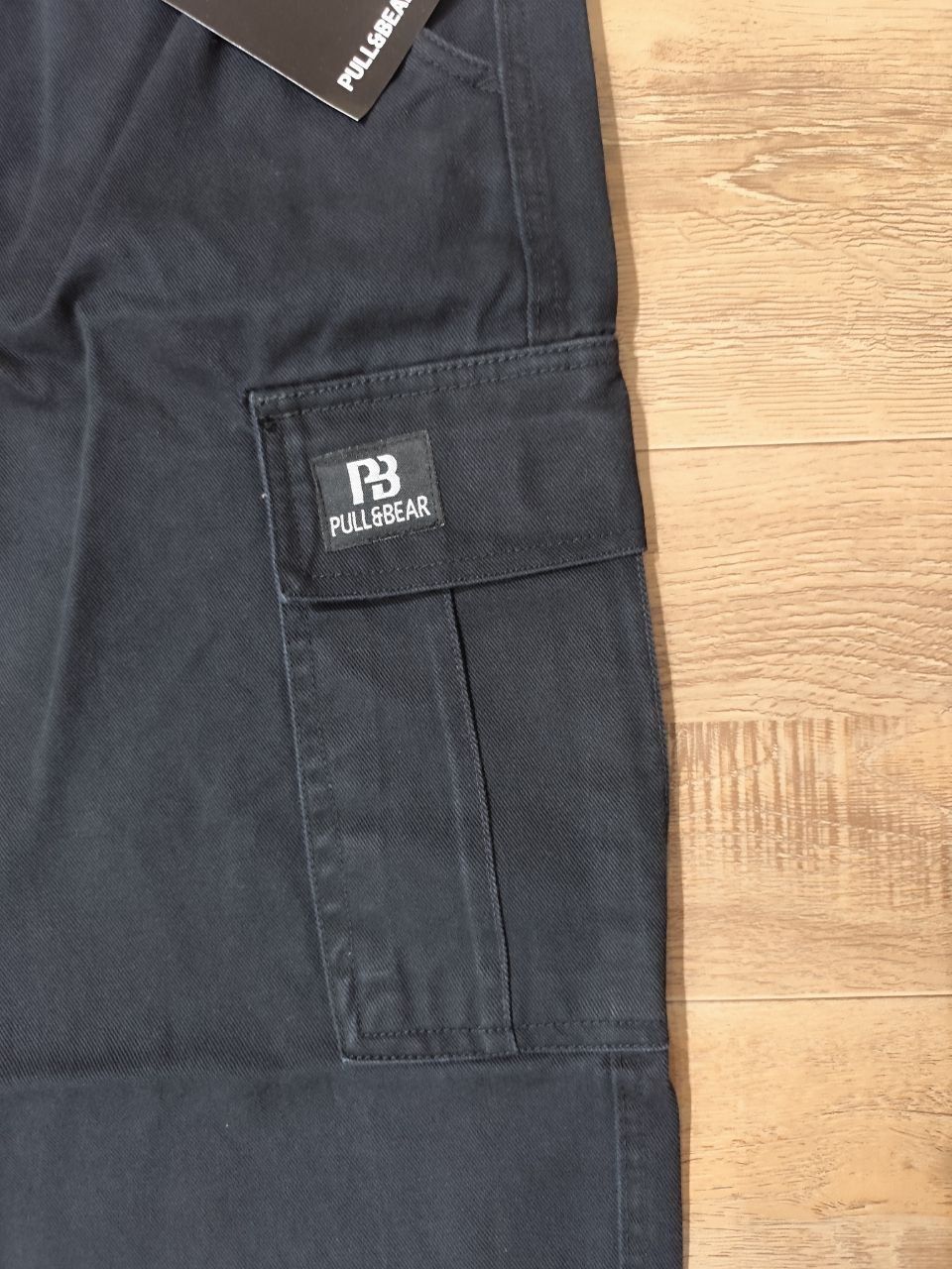 Pull&Bear Cargo Denim Twill Fabric - Black thumbnail 5