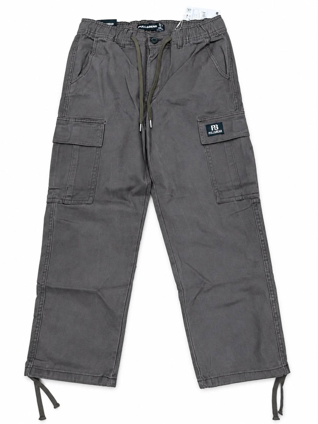 Pull and Bear Cargo Denim Twill Fabric - Dark Grey
