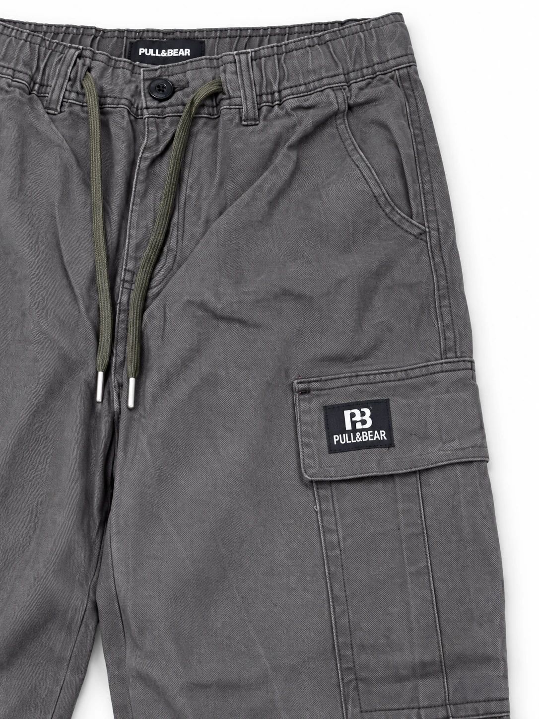 Pull and Bear Cargo Denim Twill Fabric - Dark Grey thumbnail 2