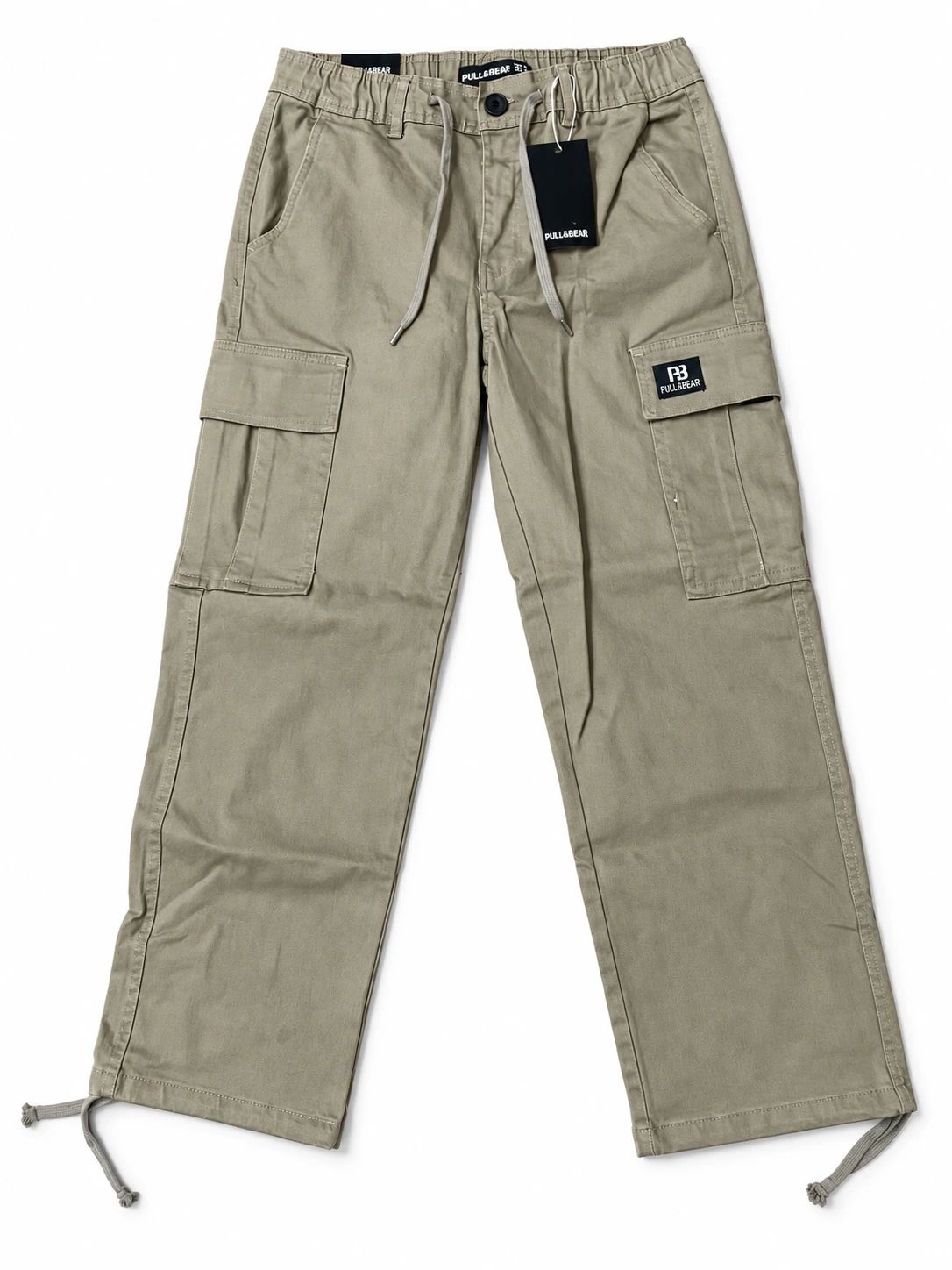 Pull and Bear Cargo Denim Twill Fabric - Khaki