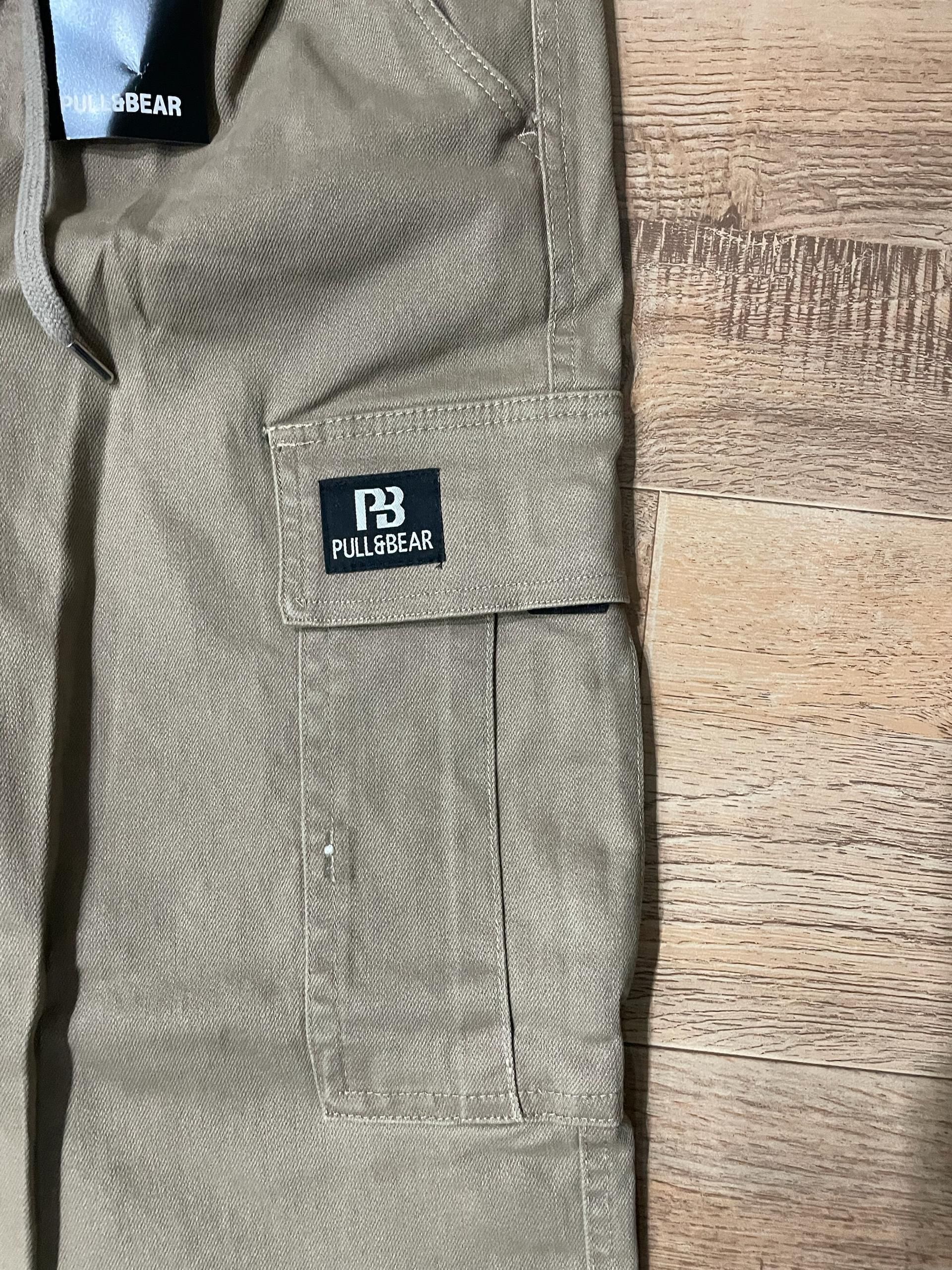 Pull and Bear Cargo Denim Twill Fabric - Khaki thumbnail 5