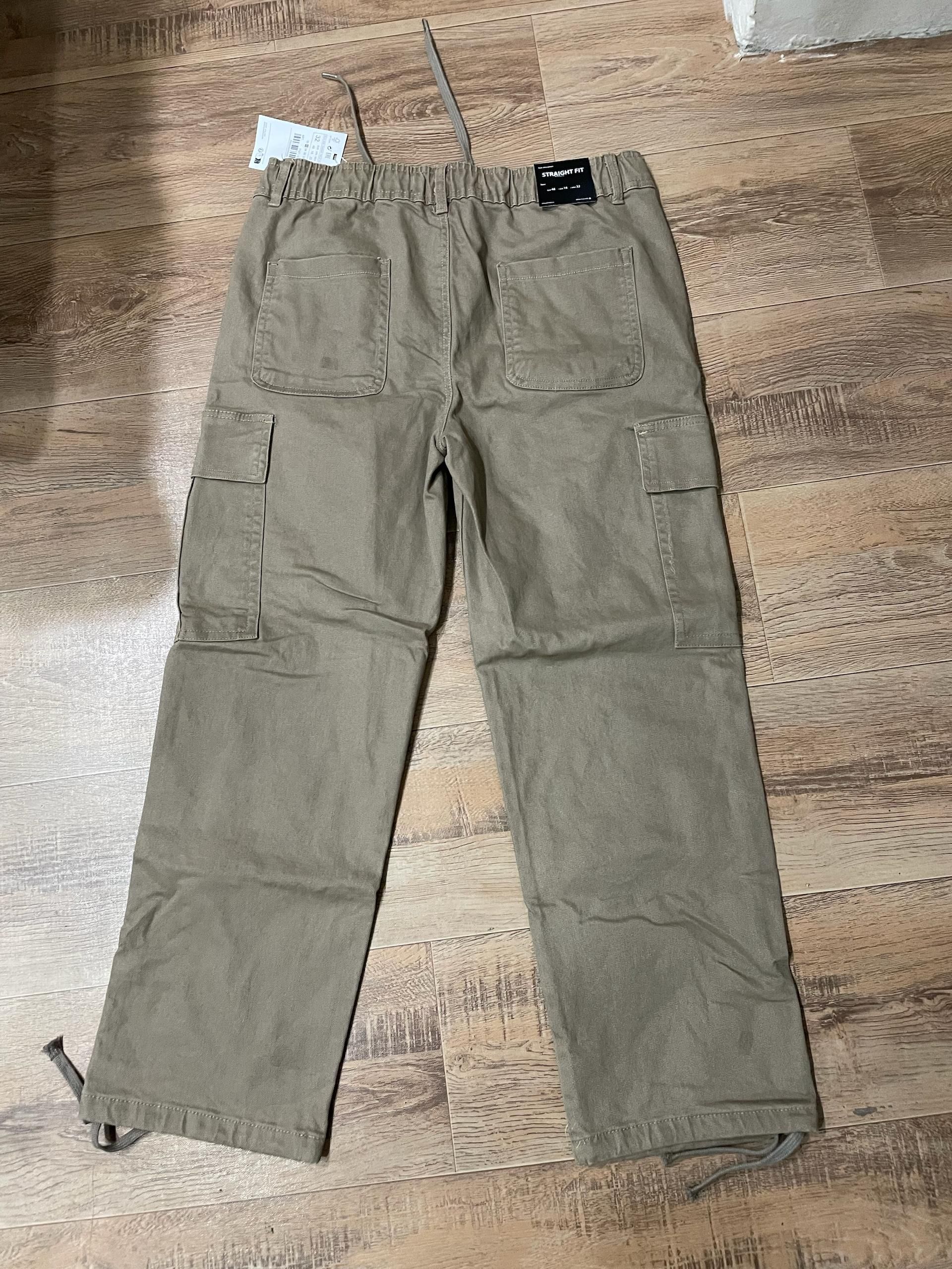 Pull and Bear Cargo Denim Twill Fabric - Khaki thumbnail 6