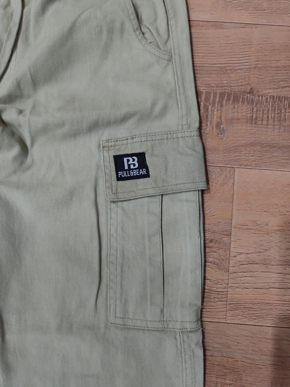 Pull&Bear Cargo Denim Twill Fabric - Light Olive Green thumbnail 5