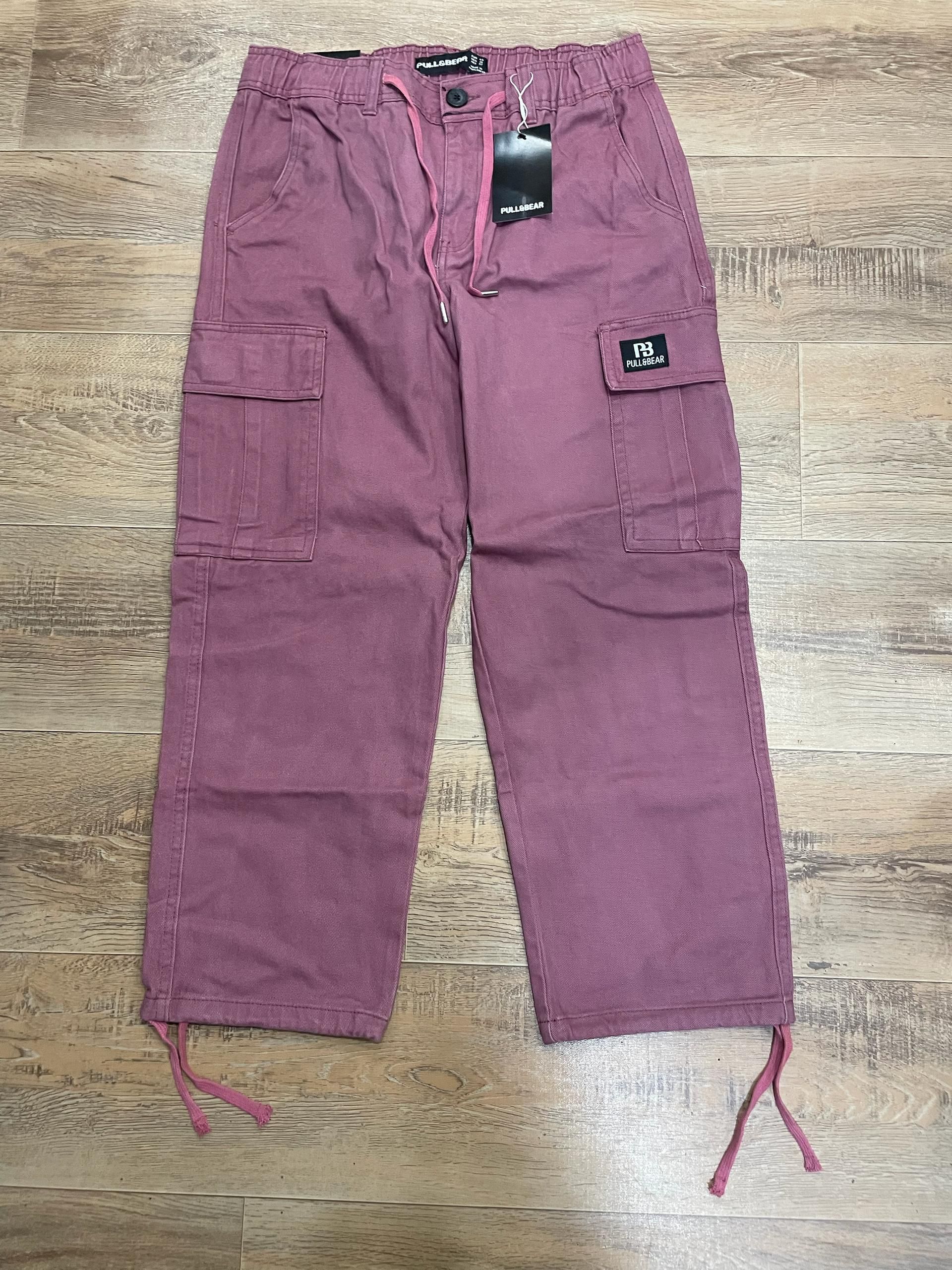Pull and Bear Cargo Denim Twill Fabric - Mauve thumbnail 4
