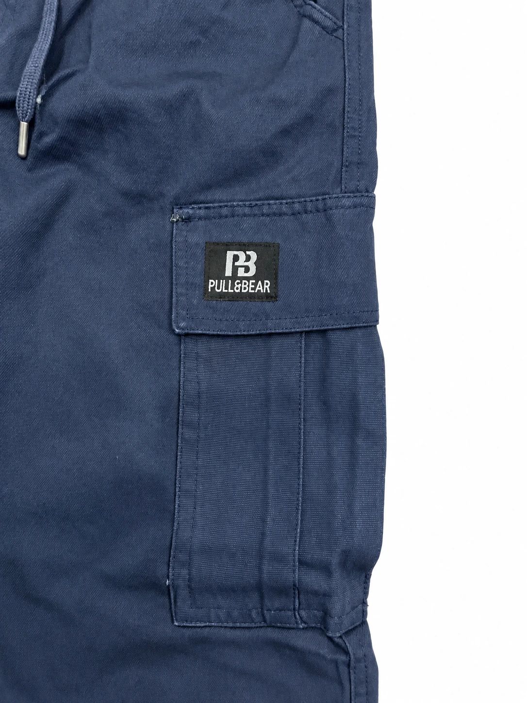 Pull and Bear Cargo Denim Twill Fabric - Navy Blue thumbnail 2