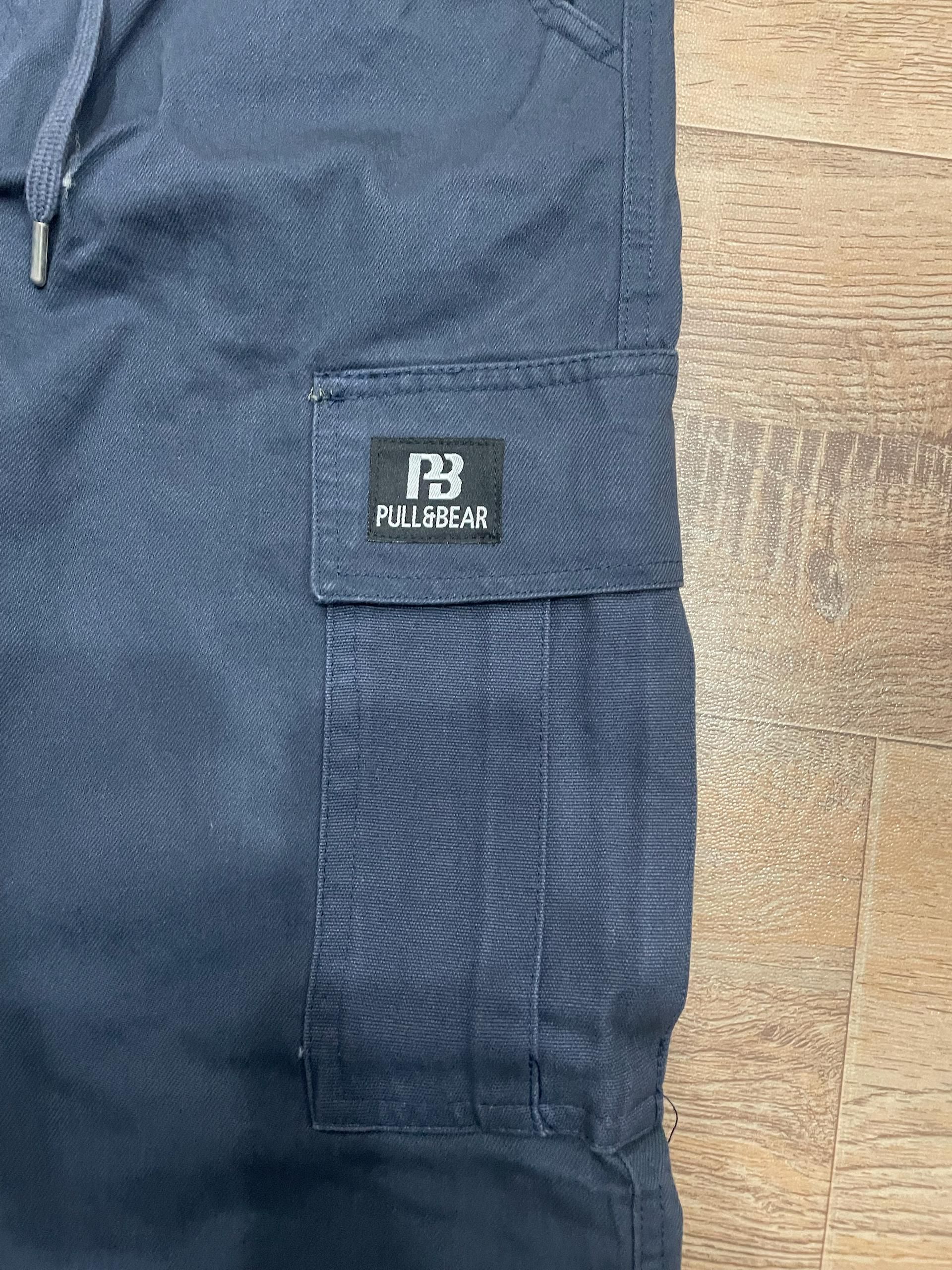 Pull and Bear Cargo Denim Twill Fabric - Navy Blue thumbnail 5
