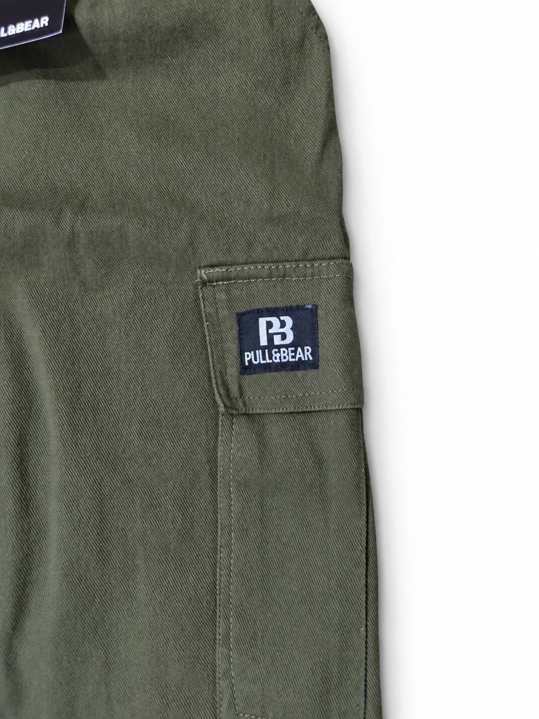 Pull&Bear Cargo Denim Twill Fabric - Olive Green thumbnail 2