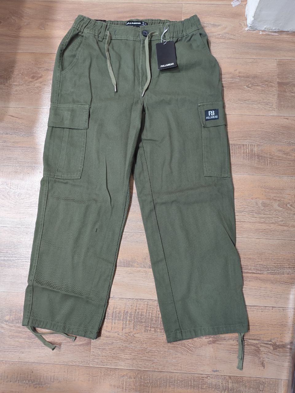 Pull&Bear Cargo Denim Twill Fabric - Olive Green thumbnail 4