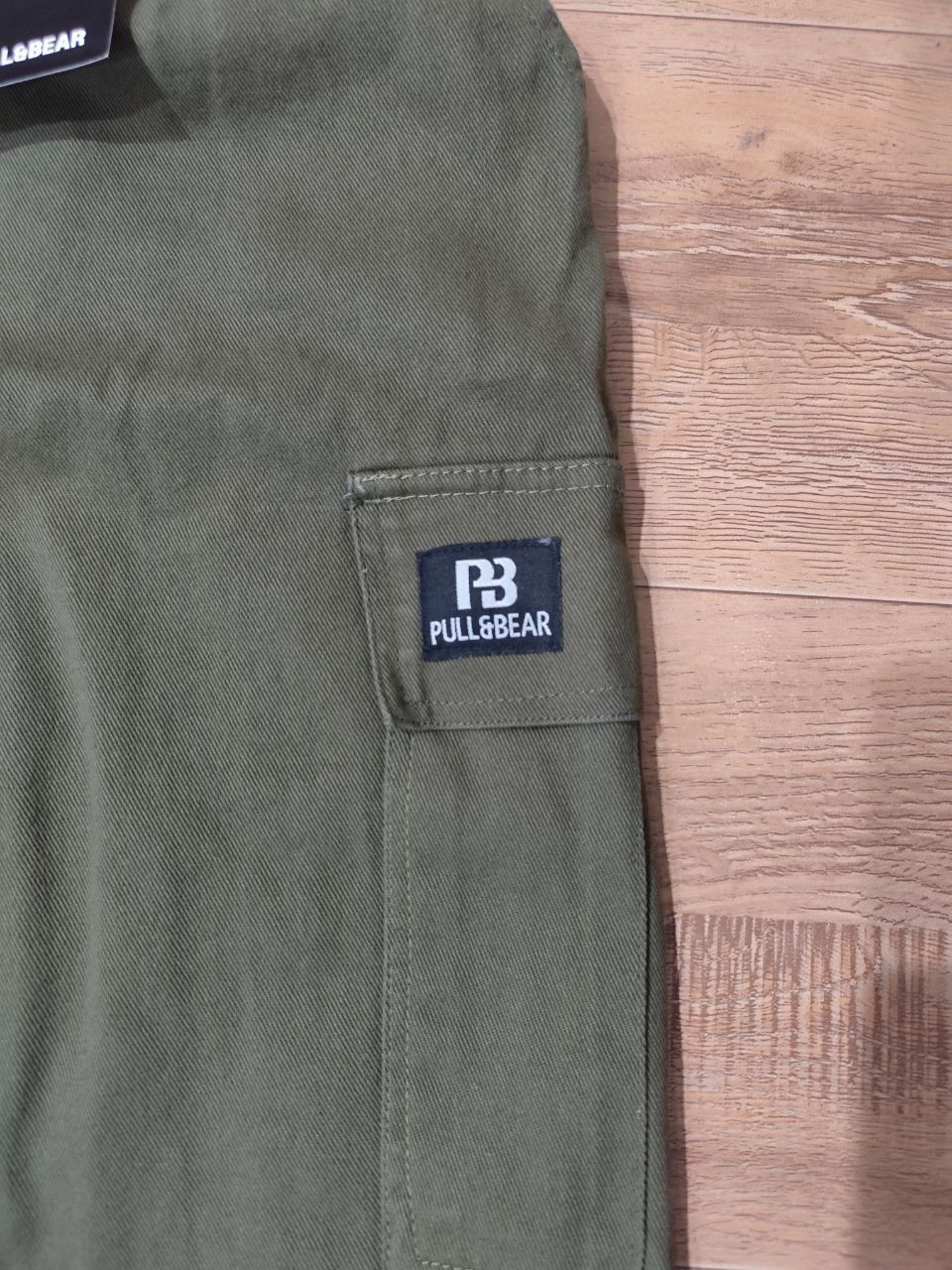 Pull&Bear Cargo Denim Twill Fabric - Olive Green thumbnail 5